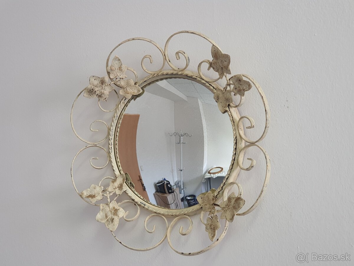 Zrkadlo vypukle v kovovom ráme vintage style roztomile zrkad