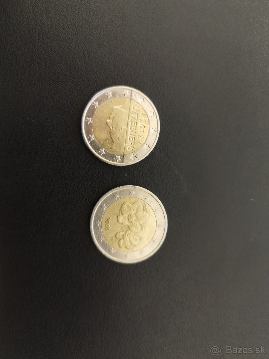 2€ mince Luxembursko 2012 a Fínsko 2000