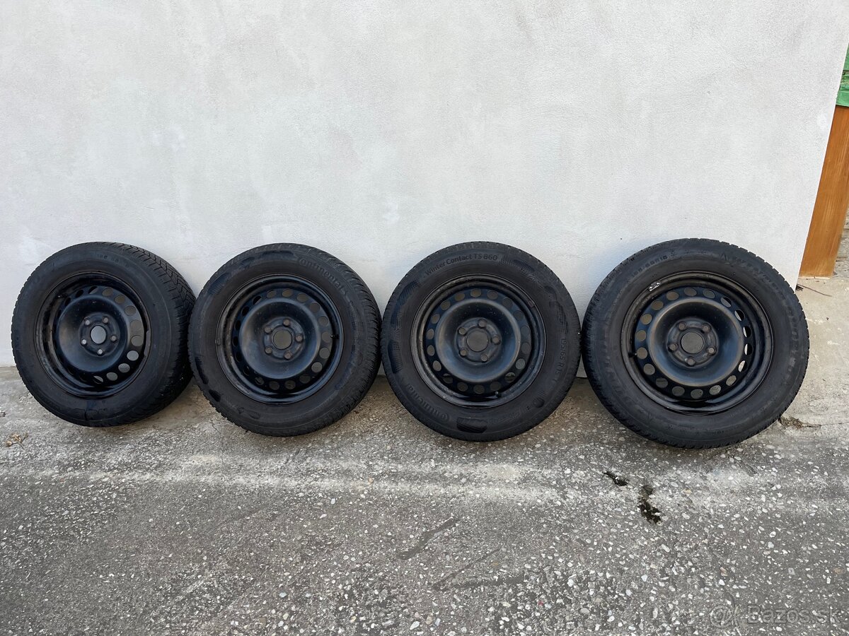 Zimné CONTINENTAL 195/65 R15 + disky VW / Škoda