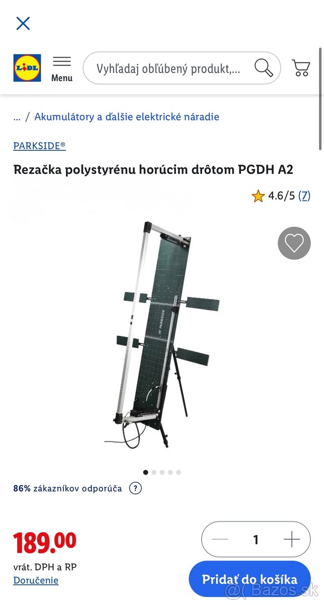 Parkside rezacka na polystyren