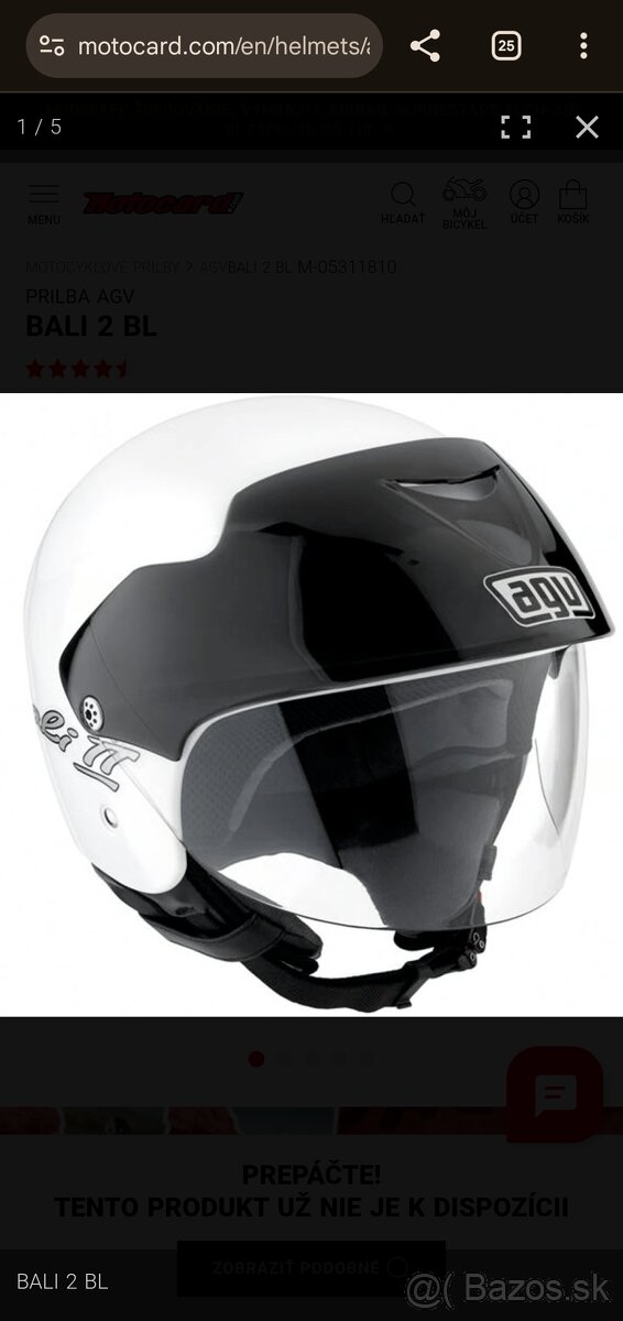 Prilba AGV Bali velkost S/M