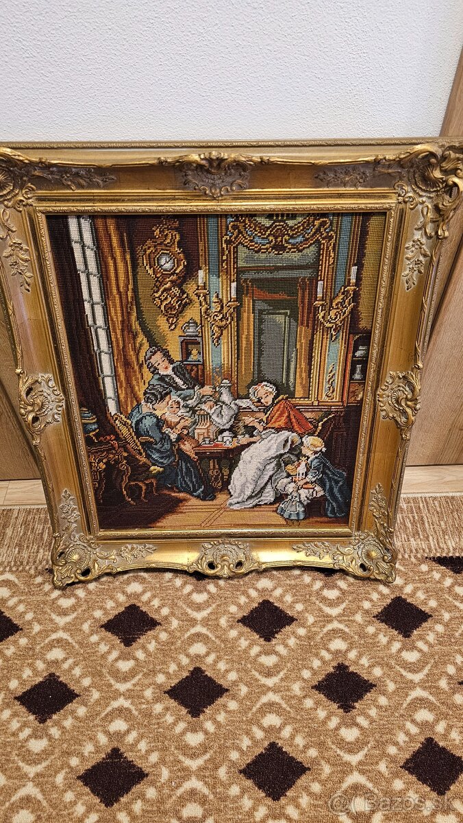 Predám gauc biedeermeier a k tomu starodávne obrazy