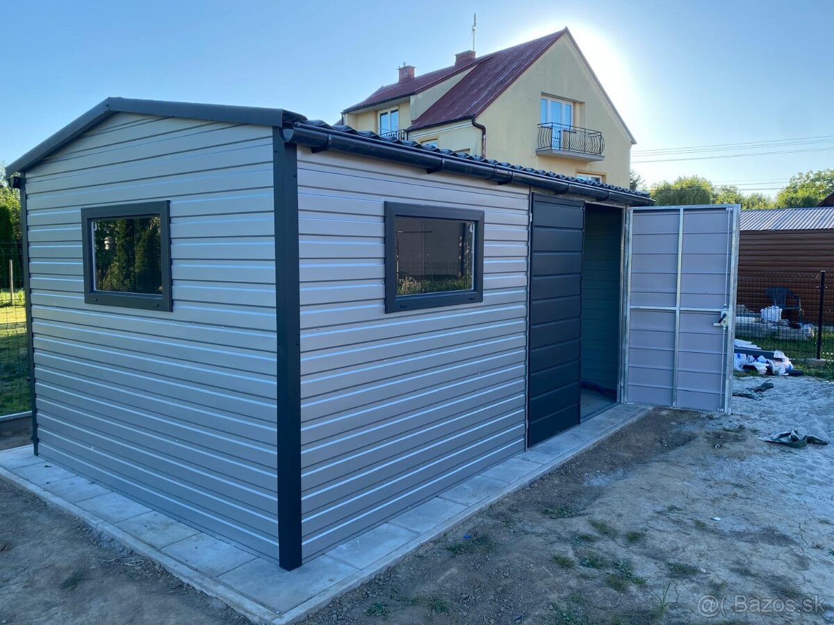 Plechový záhradný domček 5x3 m