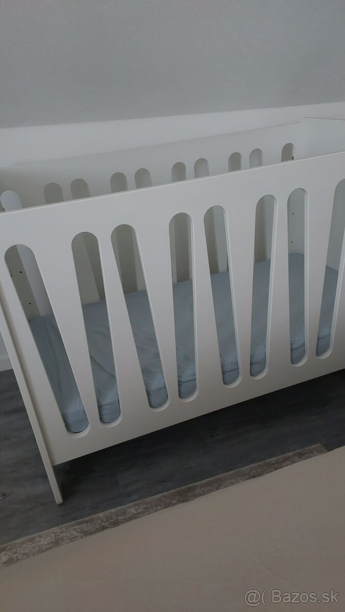 Detská postieľka biela 120x60