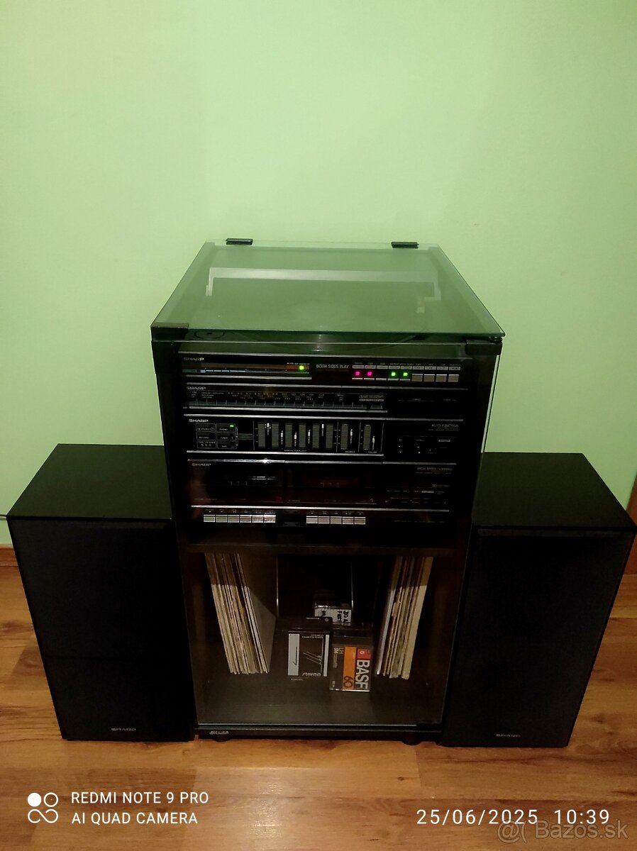 HIFI RACK sklo drevo SHARP JAPAN