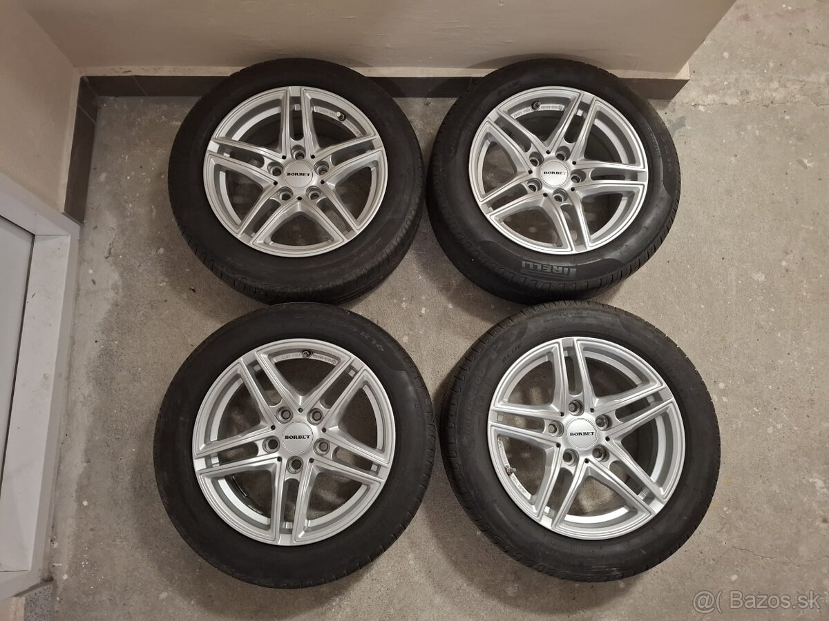 ALU disky Borbet XR Brilliant Silver+letné pneu 205/55 R16