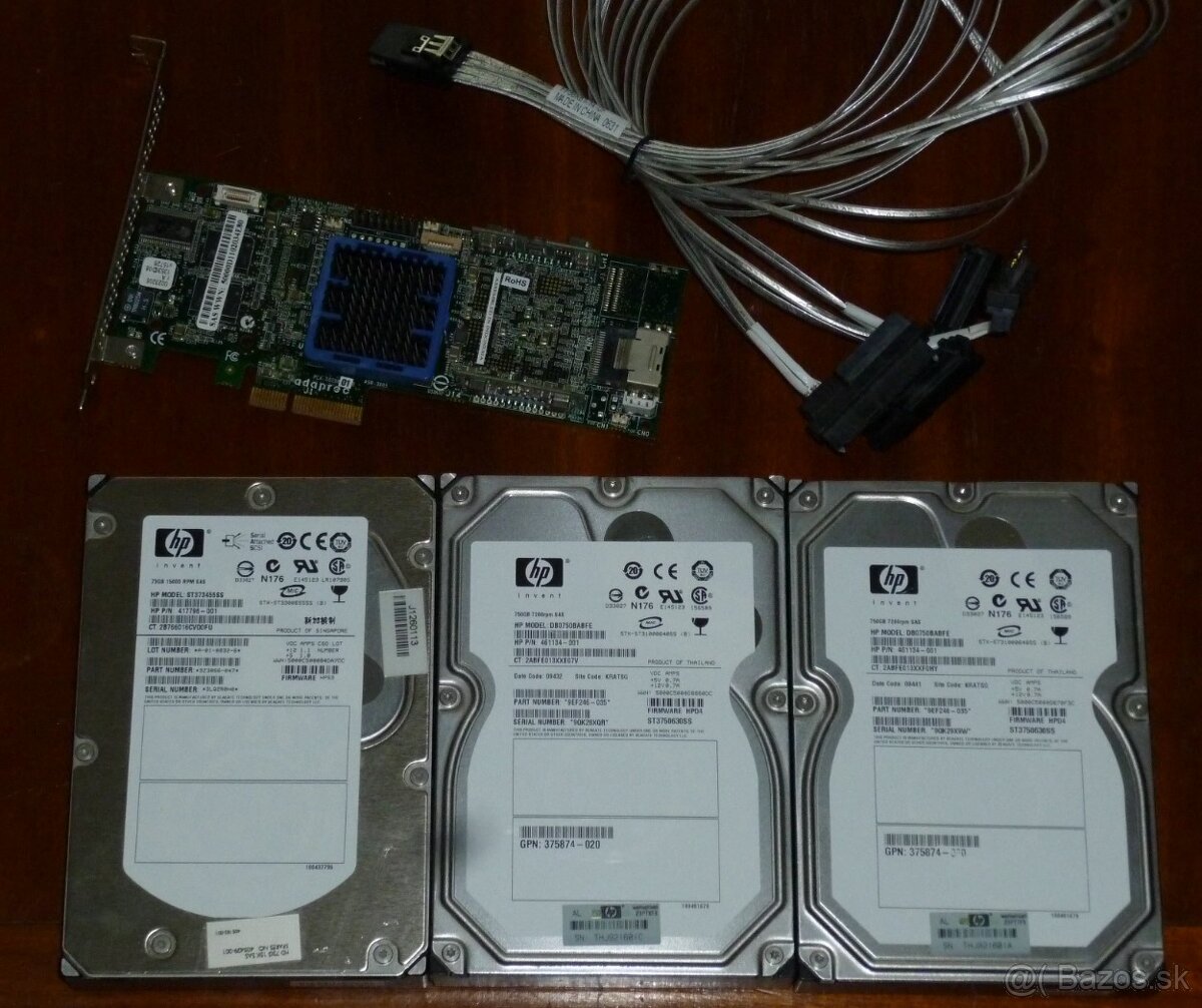 Predám SAS harddisky a radič