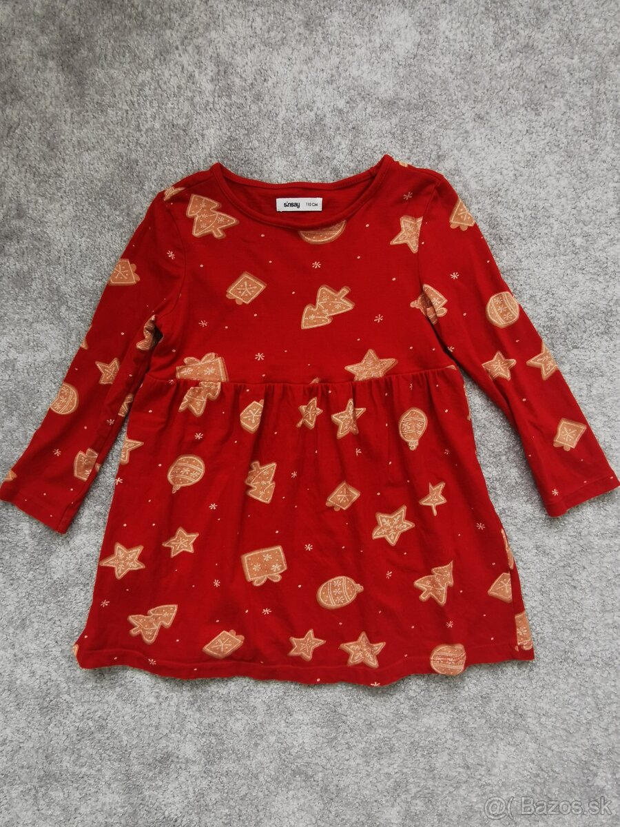Vianočné dievčenské šaty veľ. 110 (3-4r)