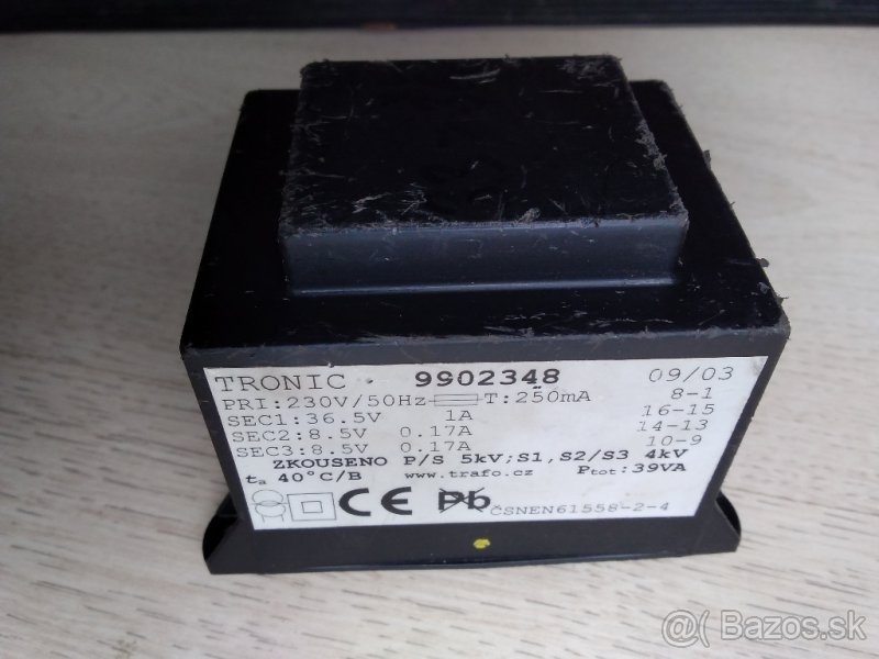 Transformator 230V/ 36,5V, 8,5V, 8,5V