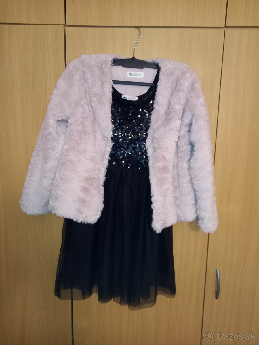 Dievčenské slávnostné šaty H&M veľ. 140 s bundičkou