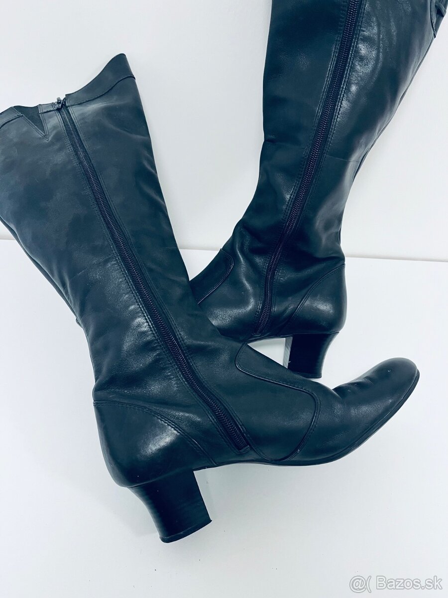 👢 Elegantné Vysoké Kožené Čižmy CLARKS MENDIP - Veľkosť 41