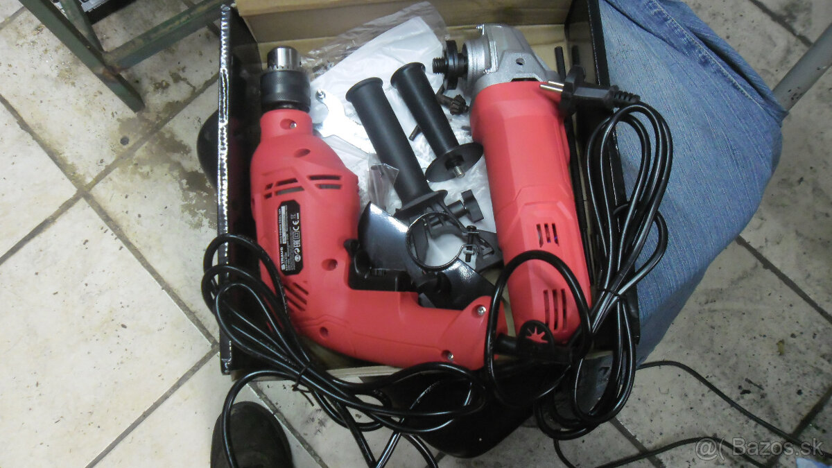 príklepová vrtačka + flexka-uhlová brúska