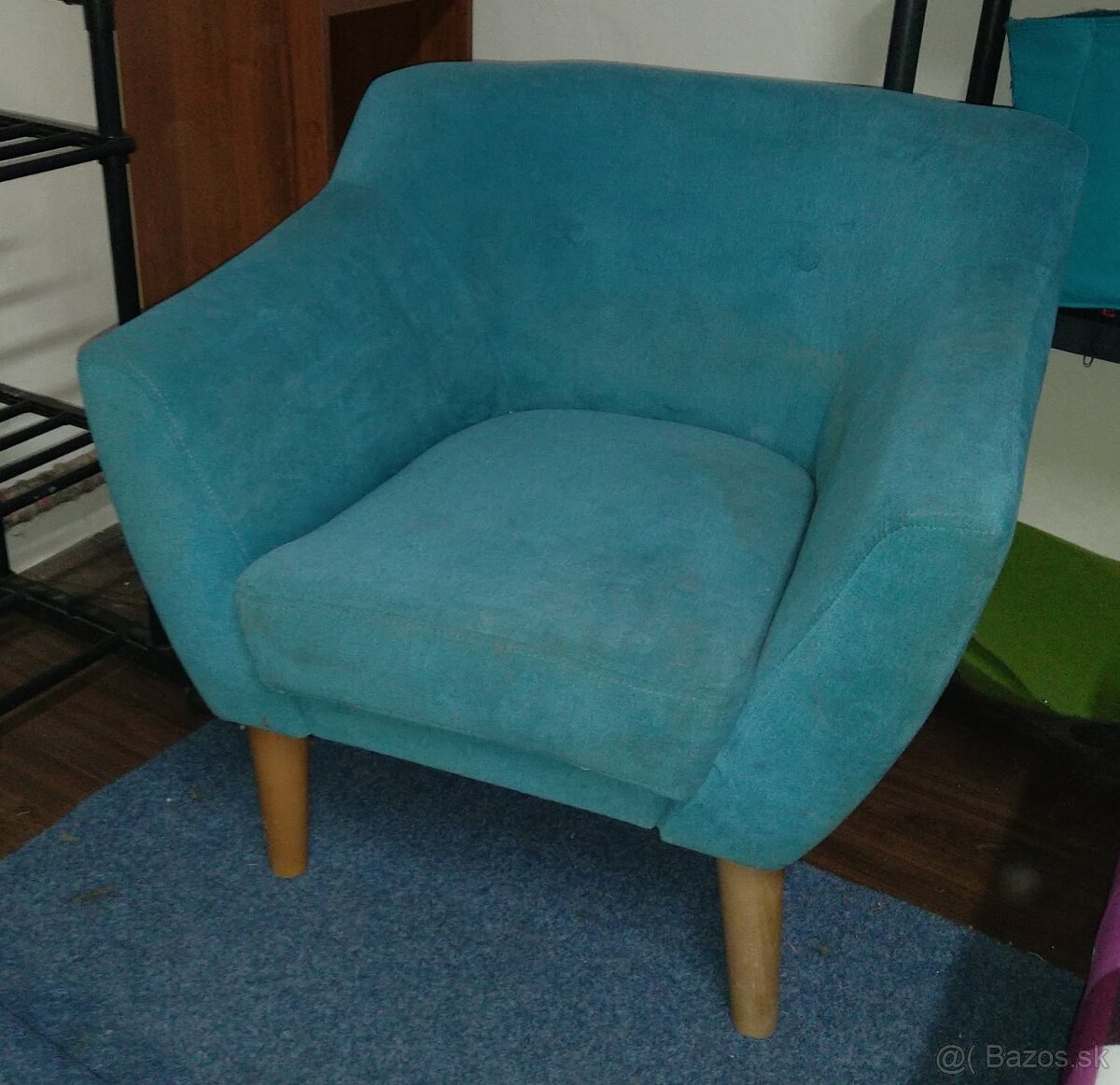 Predám tyrkysové retro kreslo