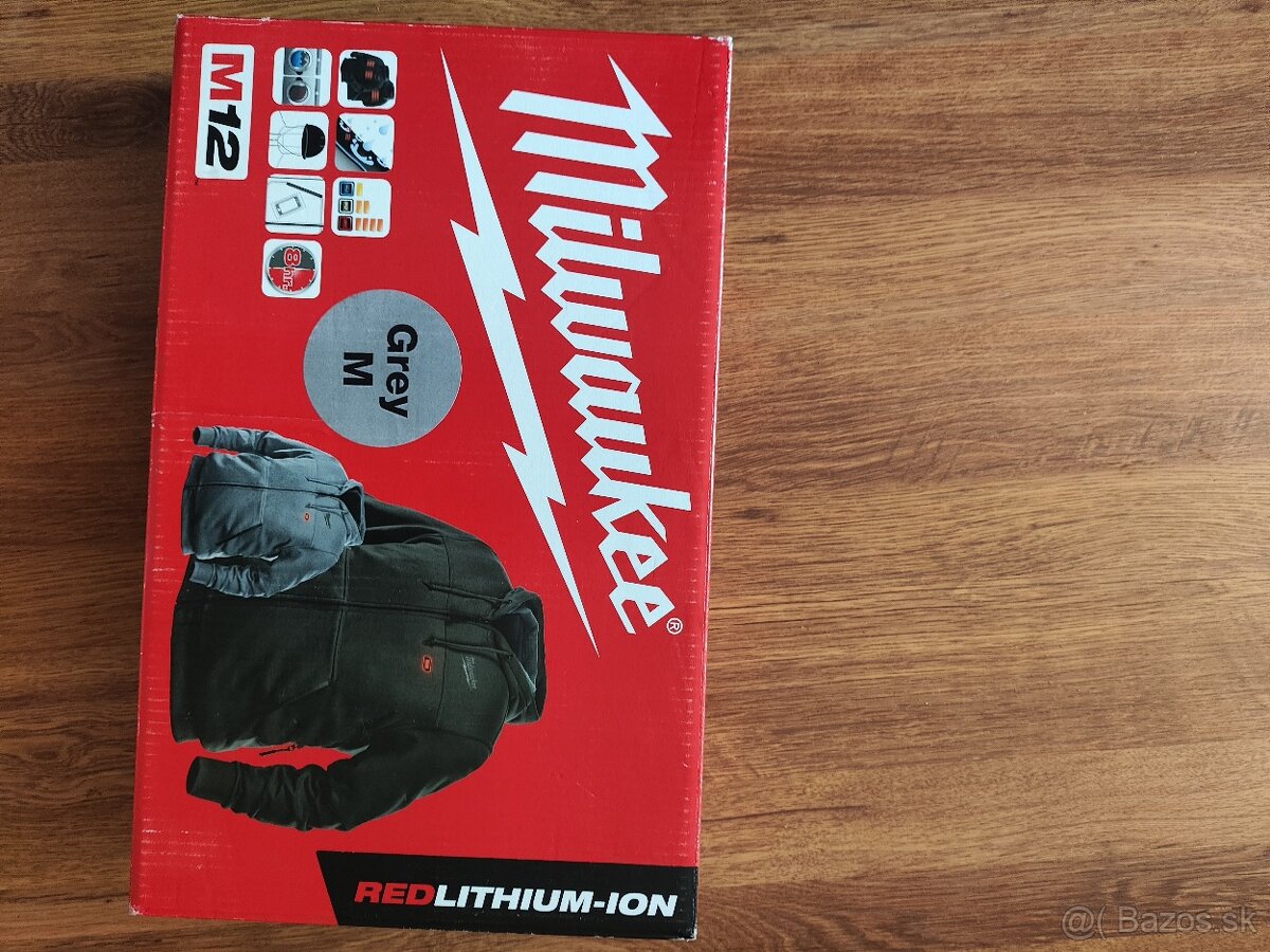 MILWAUKEE M12™ Vyhrievaná mikina s kapucňou "M" - šedá