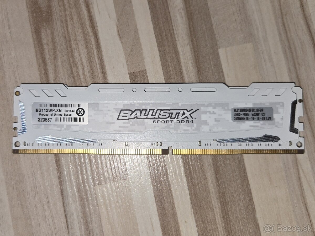 Predam pamat do PC Crucial Ballistix 16GB DDR4 2400MHz
