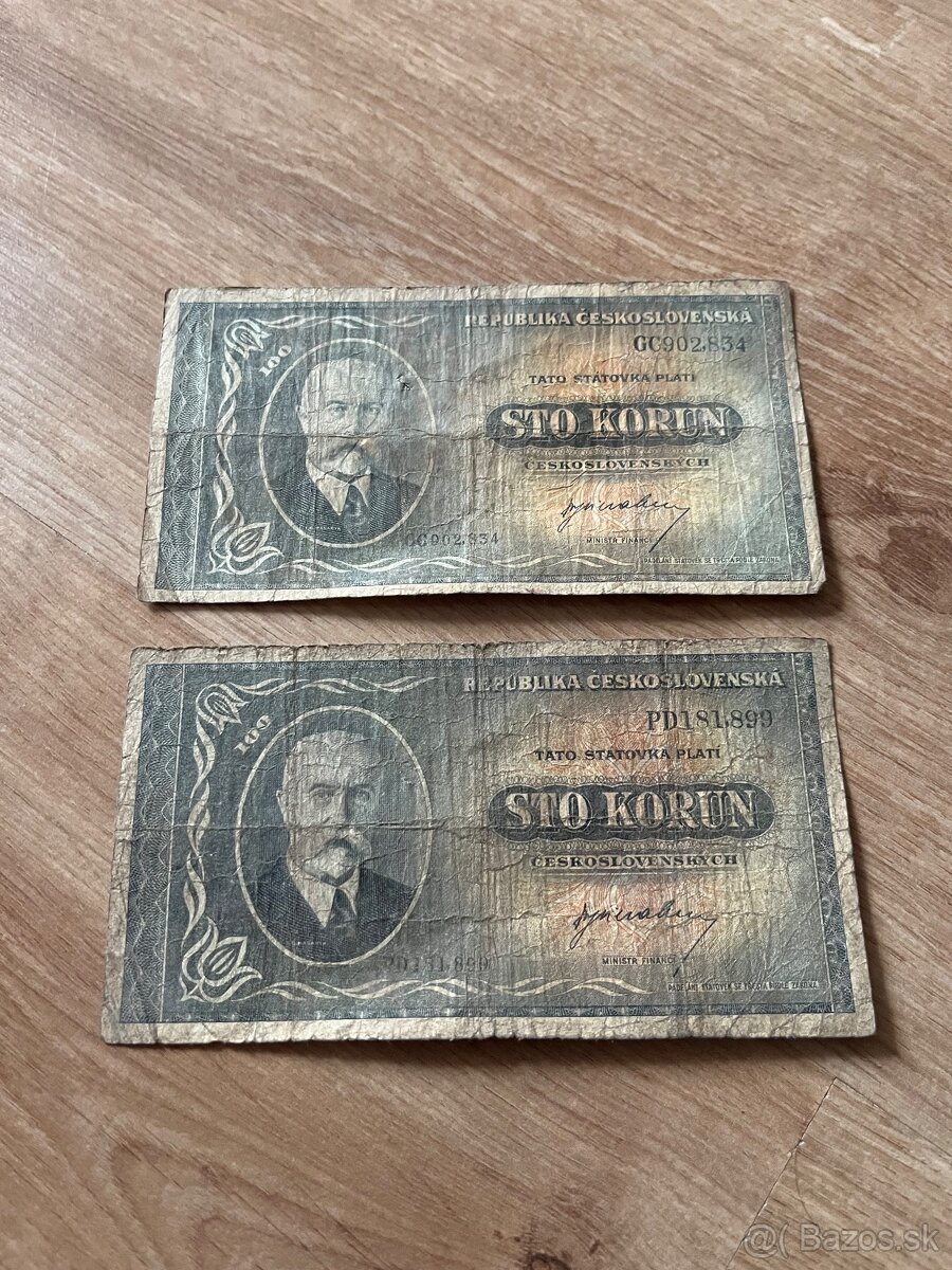 Predám Československe bankovky