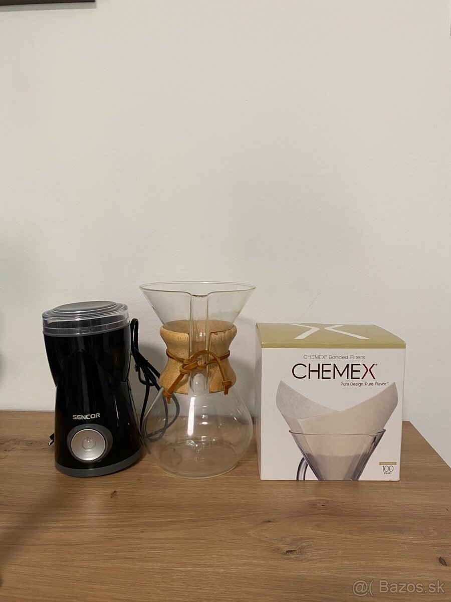 mlynček na kávu chemex filtre