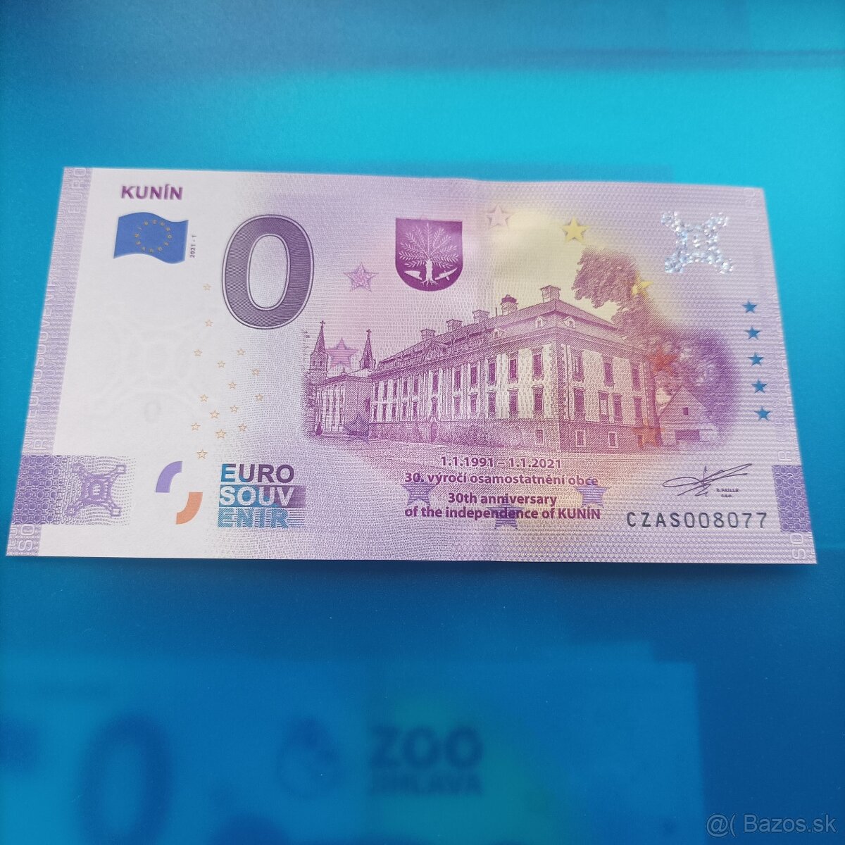 0 euro souvenír obec Kunin Anniversary