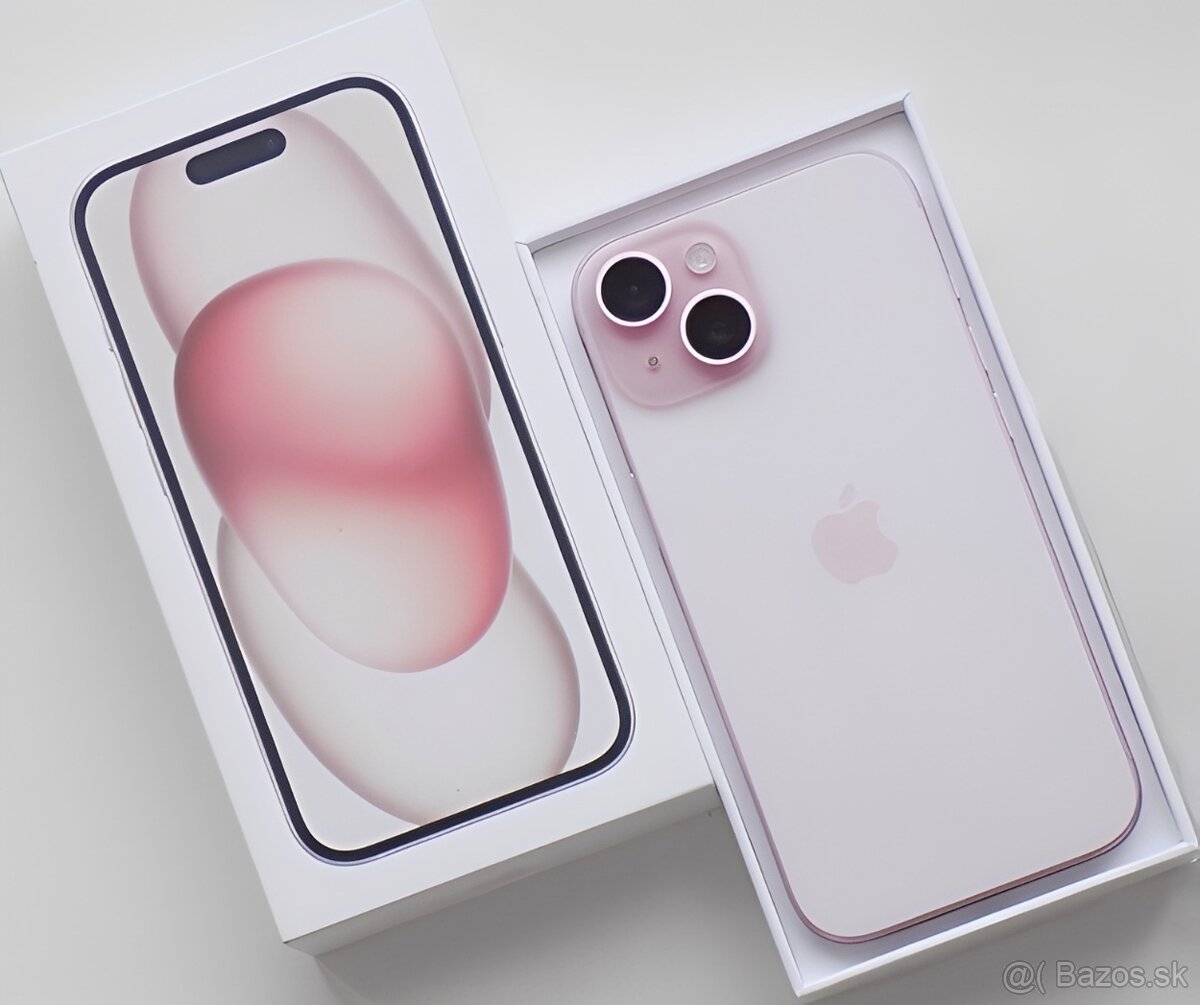 iPhone 15 Pink BATERIE 100% TOP