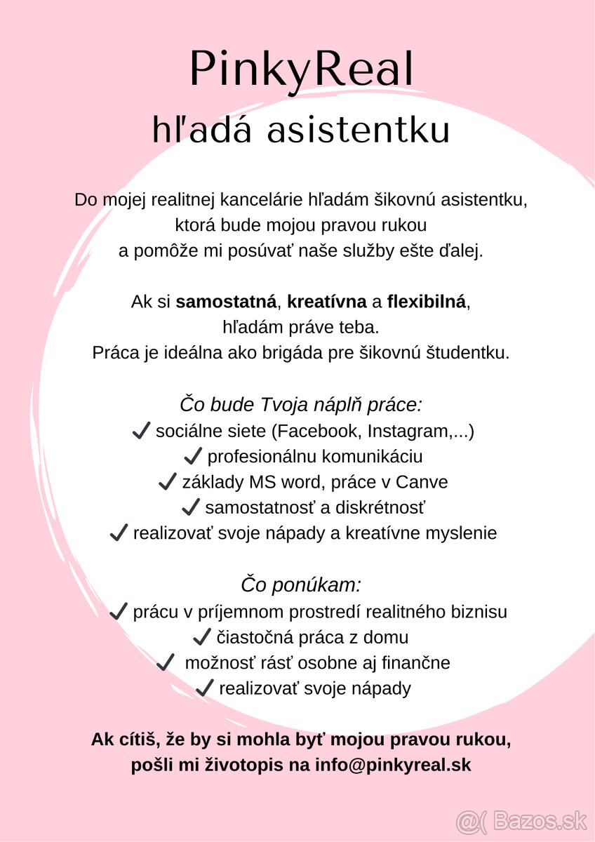 PinkyReal - hľadám asistentku