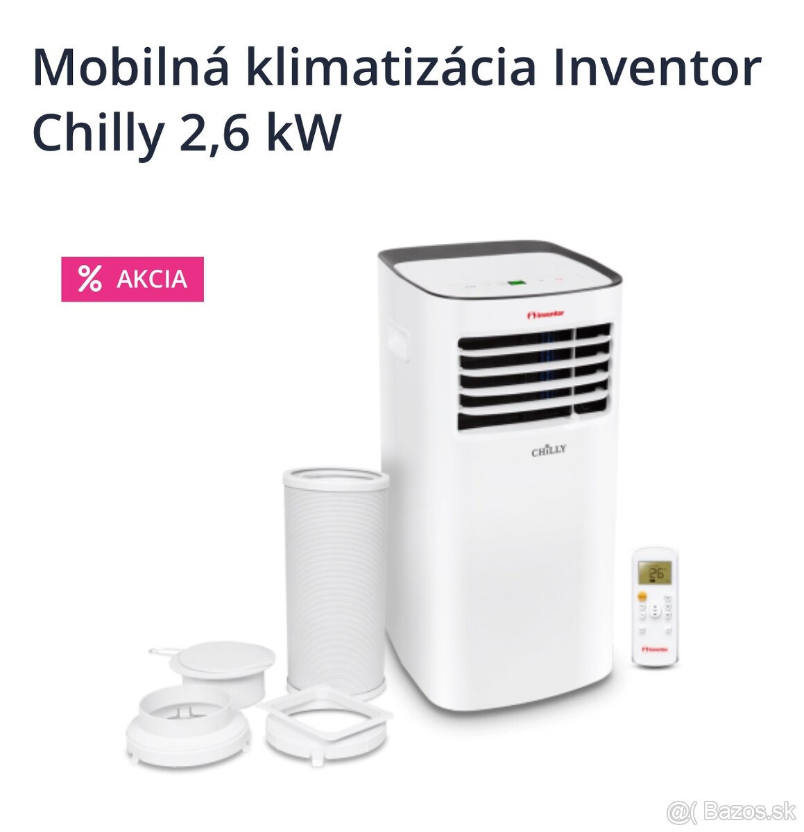 Predám mobilnú klimatizáciu Invertor Chilly 2,6 kW