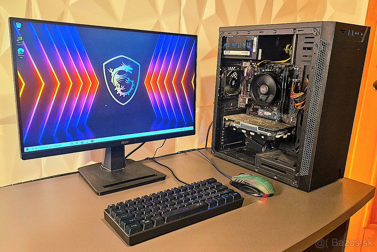 Herný PC + monitor, klávesnica, myš