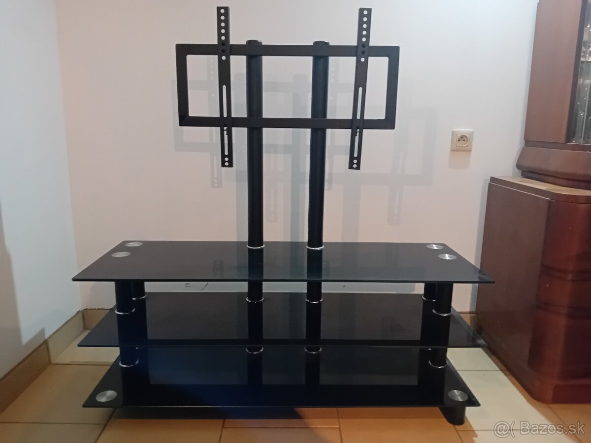 Predám čierny TV stolík sklo/kov.