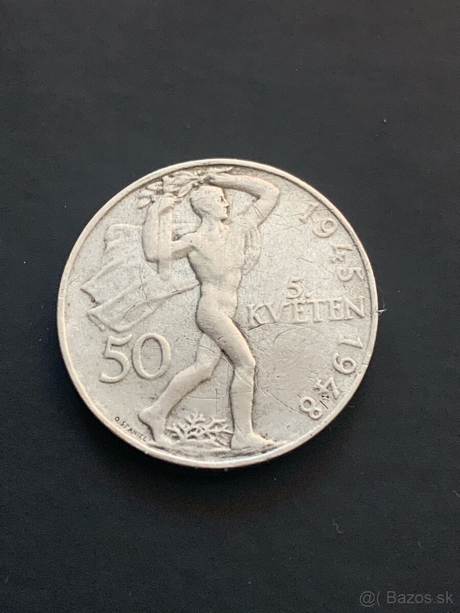 50 Kčs 1948 3 výr.Pražského povstania.