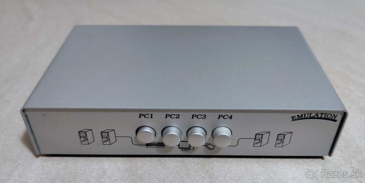 ✔️ kvm switch pre 4 pocitace a 1 monitor