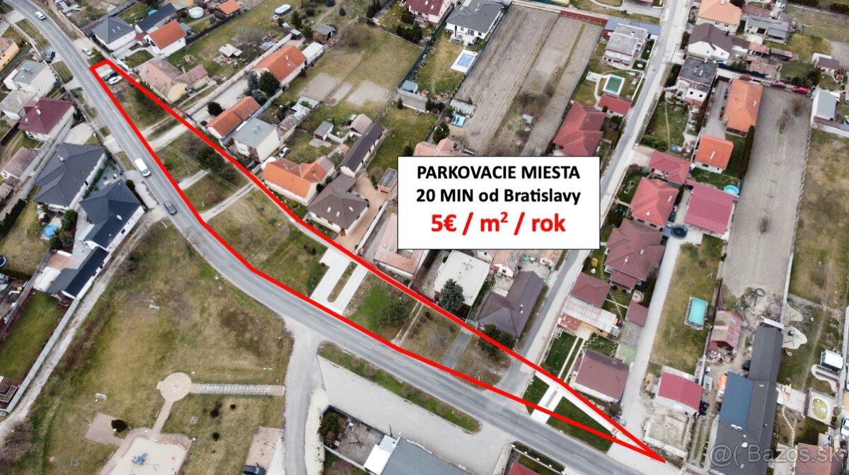 PRENÁJOM 2100 m2 pozemok pri BA (PARKOVANIE/REKLAMNÁ PLOCHA