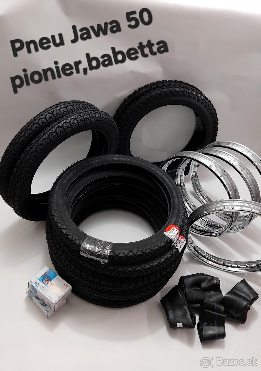 Pneu , pneumatiky, ráfiky Jawa pionier 50 - Babetta 207,210