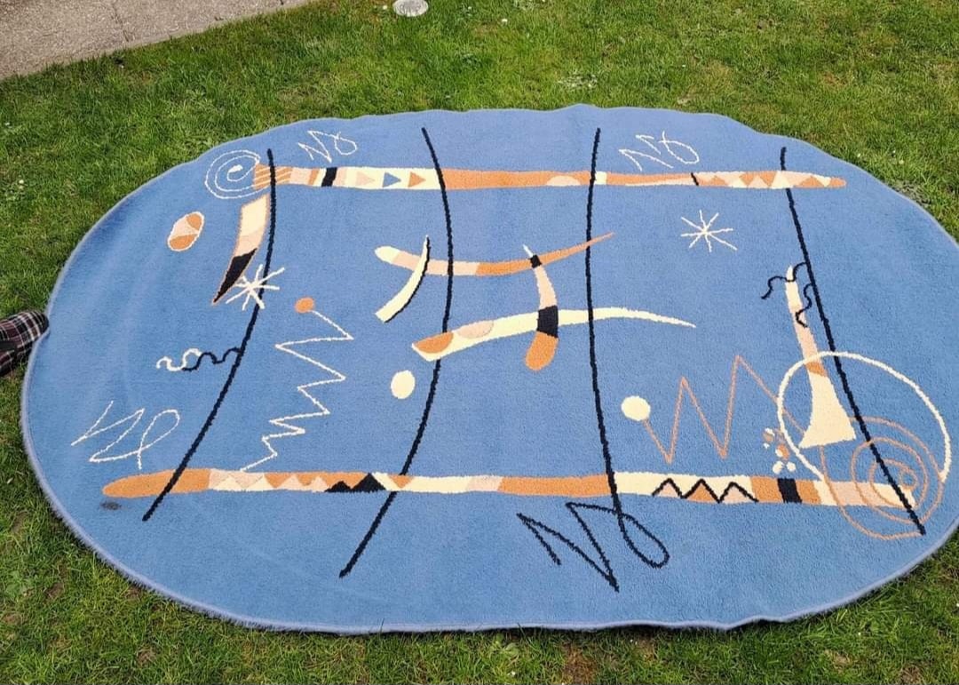 Koberec modry, 210x150cm v dobrom stave