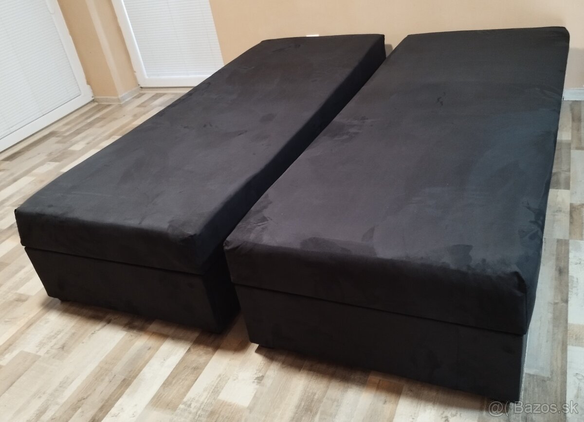 2 rovnake valendy cierne, 90x200x42 cm