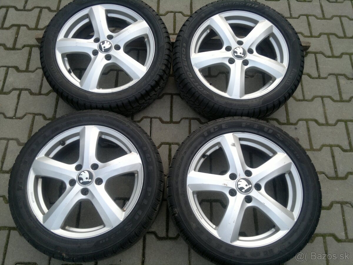 Elektrony Skoda Gamapart 5x112 R17, zimne pneu 205/50 r17