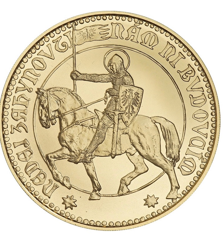 Zlatý 5 dukát Ján Čejka 2022 Václav na koni Au 986/1000