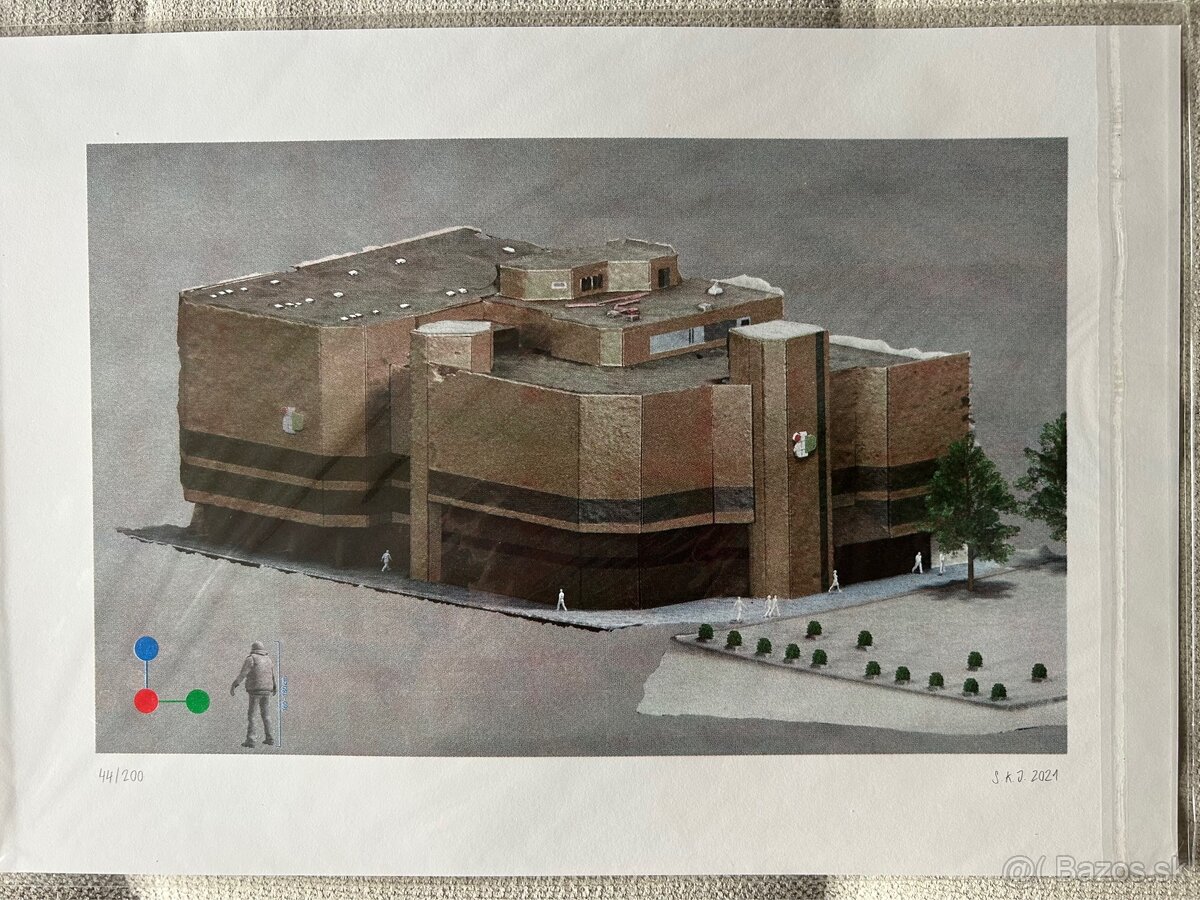 Grafika Čierne diery Obchodný dom Dargov