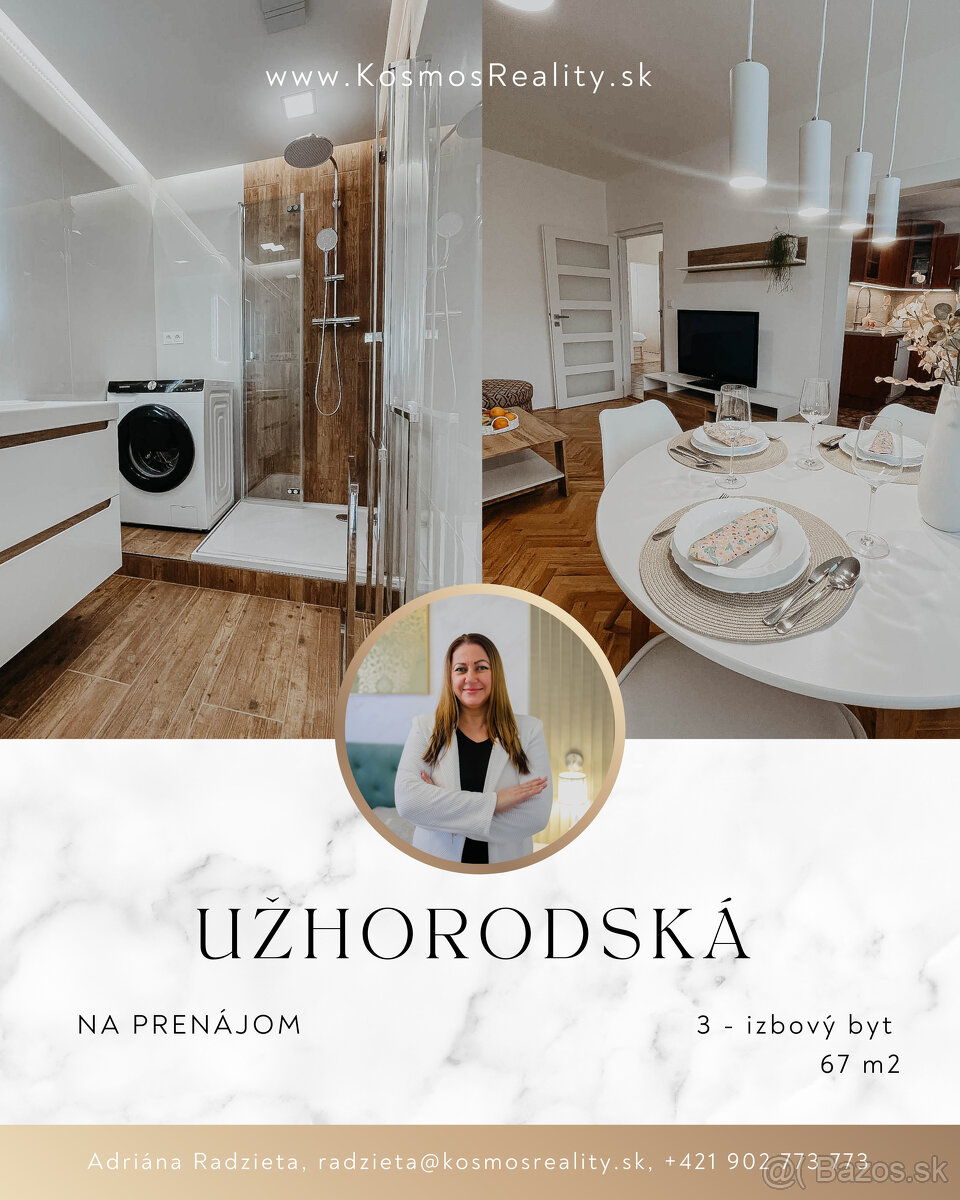 PRENÁJOM 3i byt Užhorodská č. 31