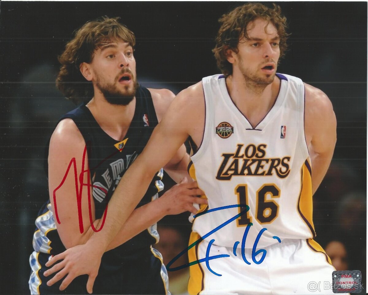 Pau Gasol & Marc Gasol - foto s podpisy + COA