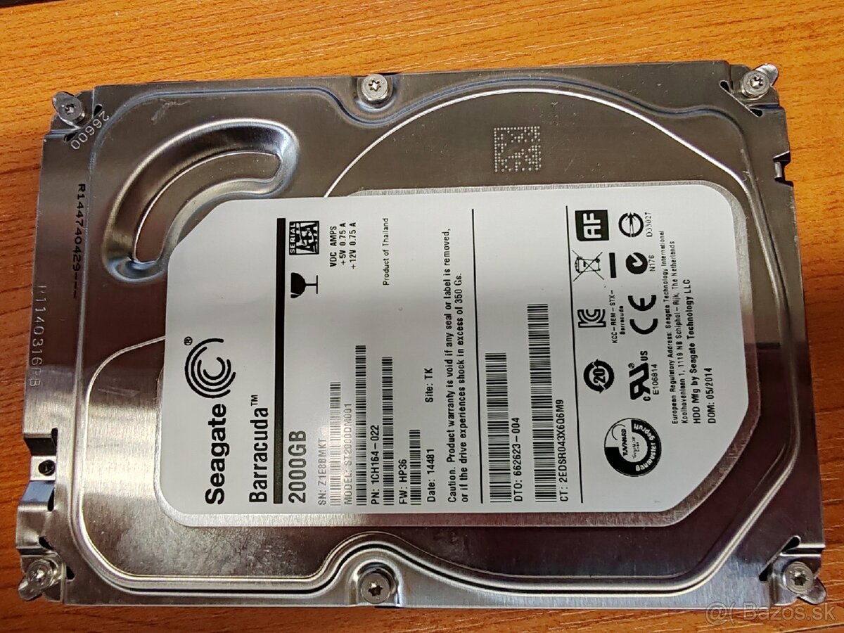 Predám 2TB SATA HDD SEAGATE 3,5"