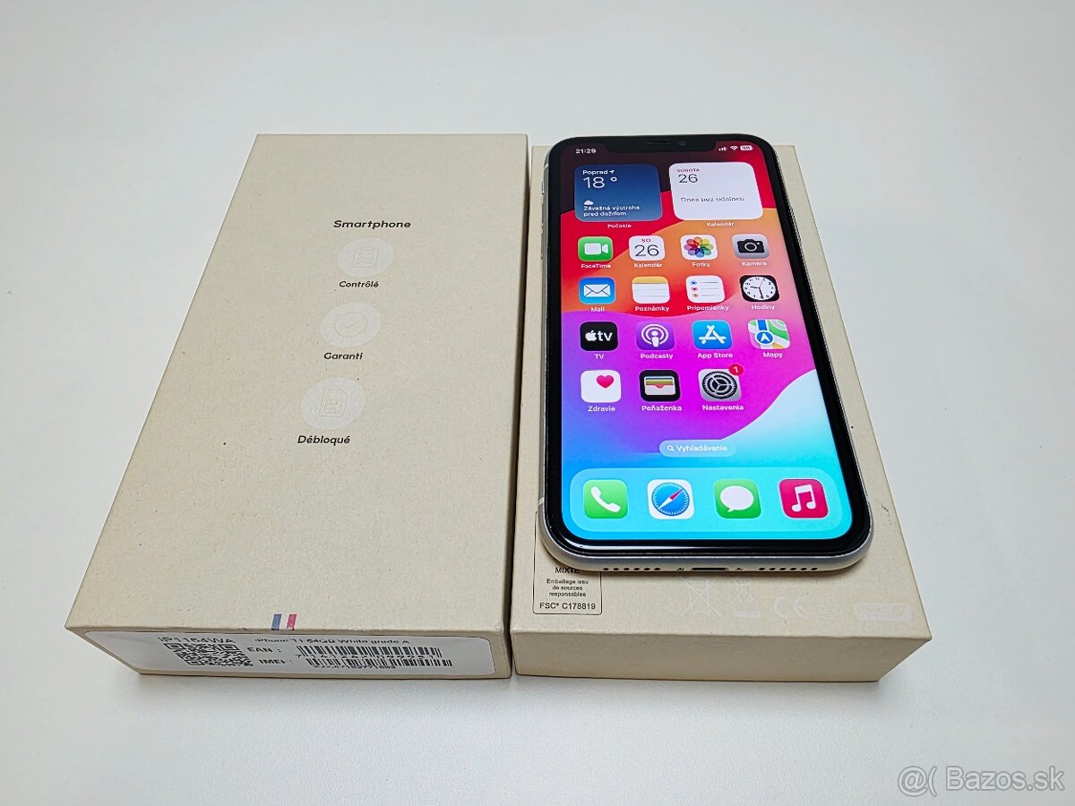 Apple IPHONE 11 WHITE 64GB,ZDRAVIE BATERKY 100%