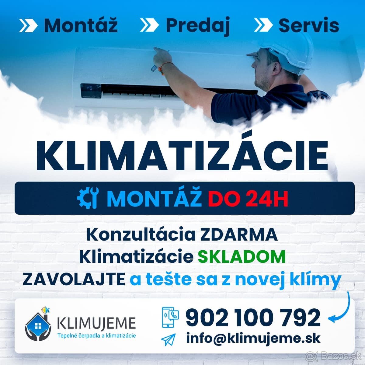 Klimatizácie s montážou + servis, opravy