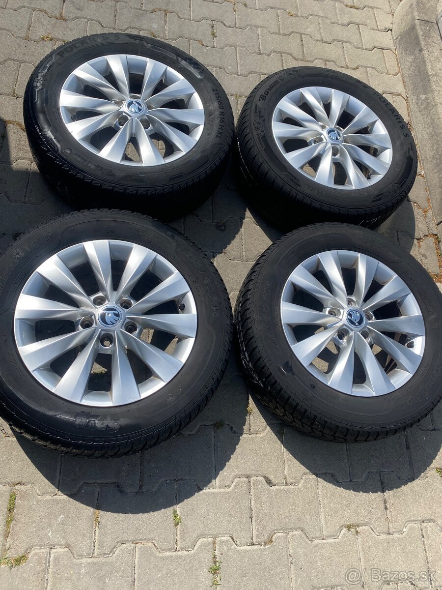 Elektróny Škoda 5x112 r16 215/60 (letné+zimné)