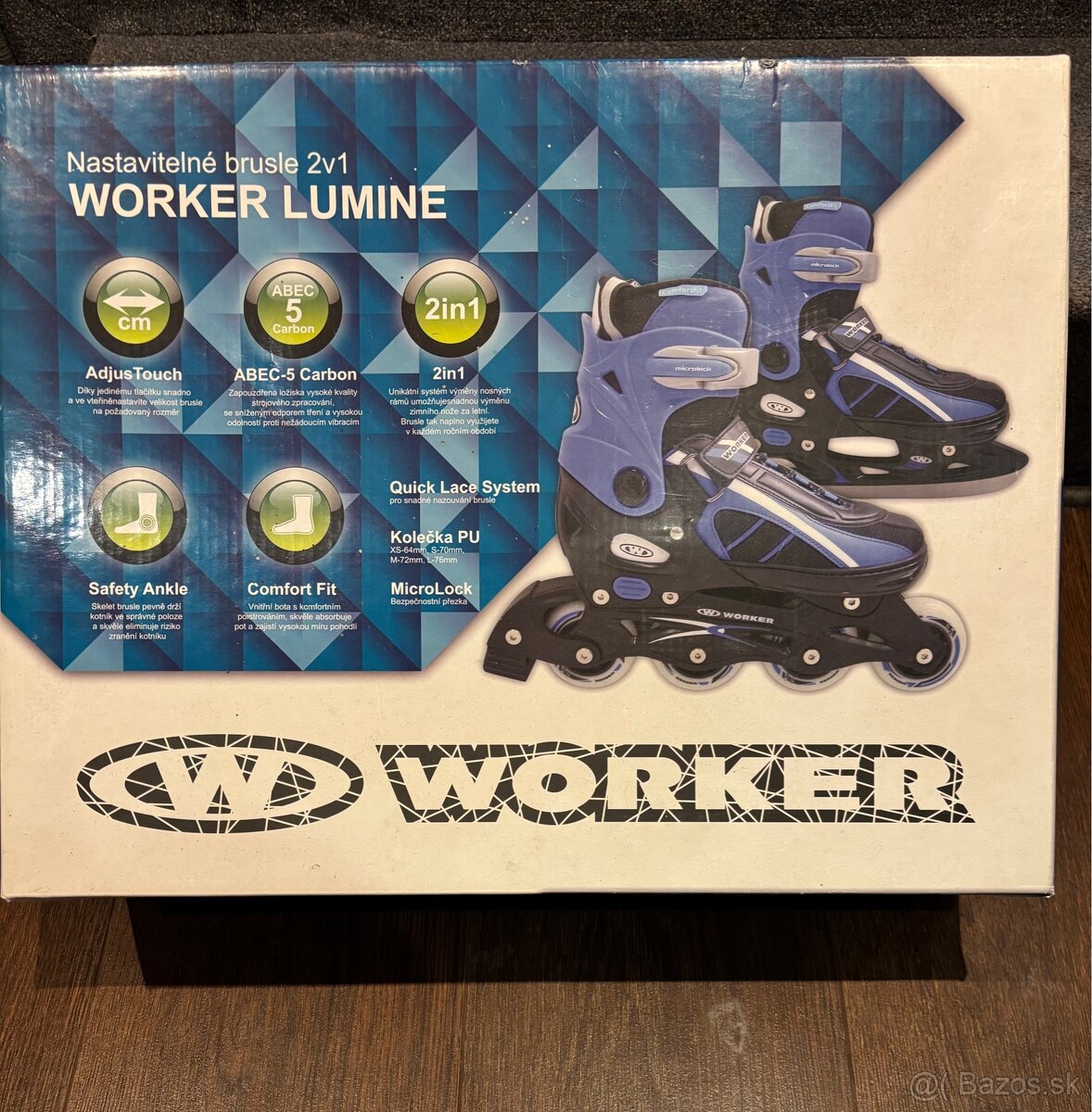 Detské nastaviteľné korčule 2v1