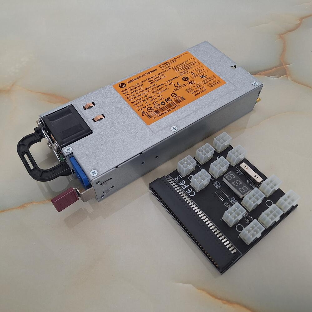 HP 750W Platinum serverový zdroj + Break Out Board CPU