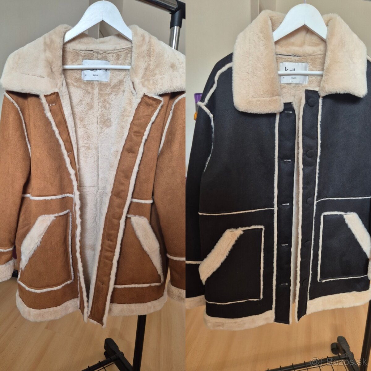 Dámsky kožúšok béžový aj čierny veľkosť M, cena za 1kus