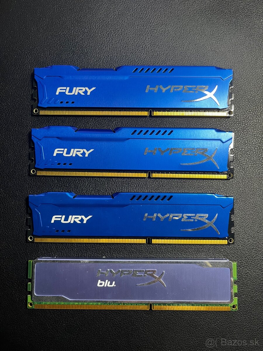 16 GB DDR3 RAM – 4×4 GB Kingston HyperX (Fury + Blu)