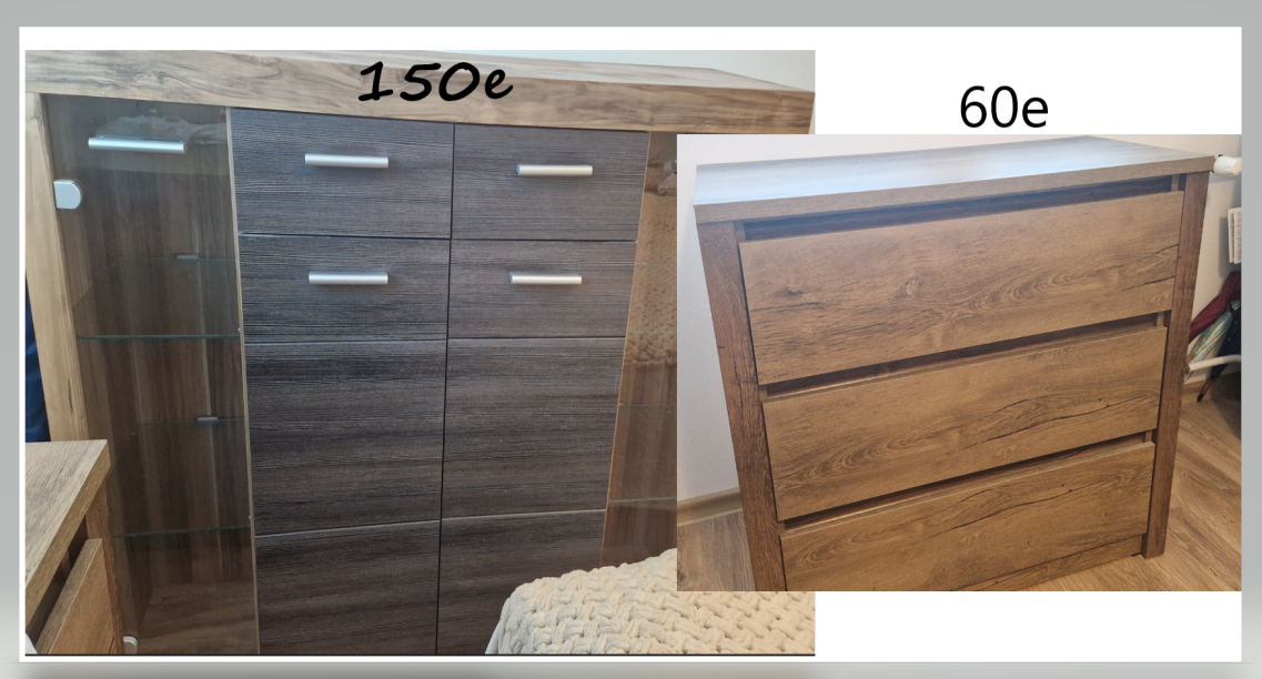 KOMODA, SPÁLŇA, VITRÍNKA, OBÝVAČKA