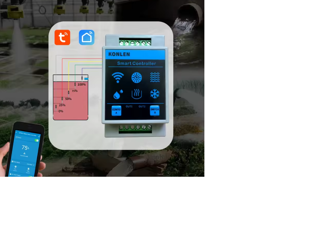 Kontrola hladiny vysky vody v nadobe studni