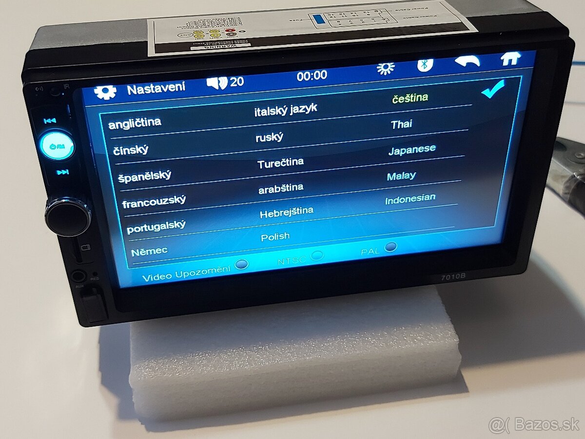 2DIN AUTORADIO -7" Dotykové-4x60W - BT/USB/SD/AUX - MENU CZ