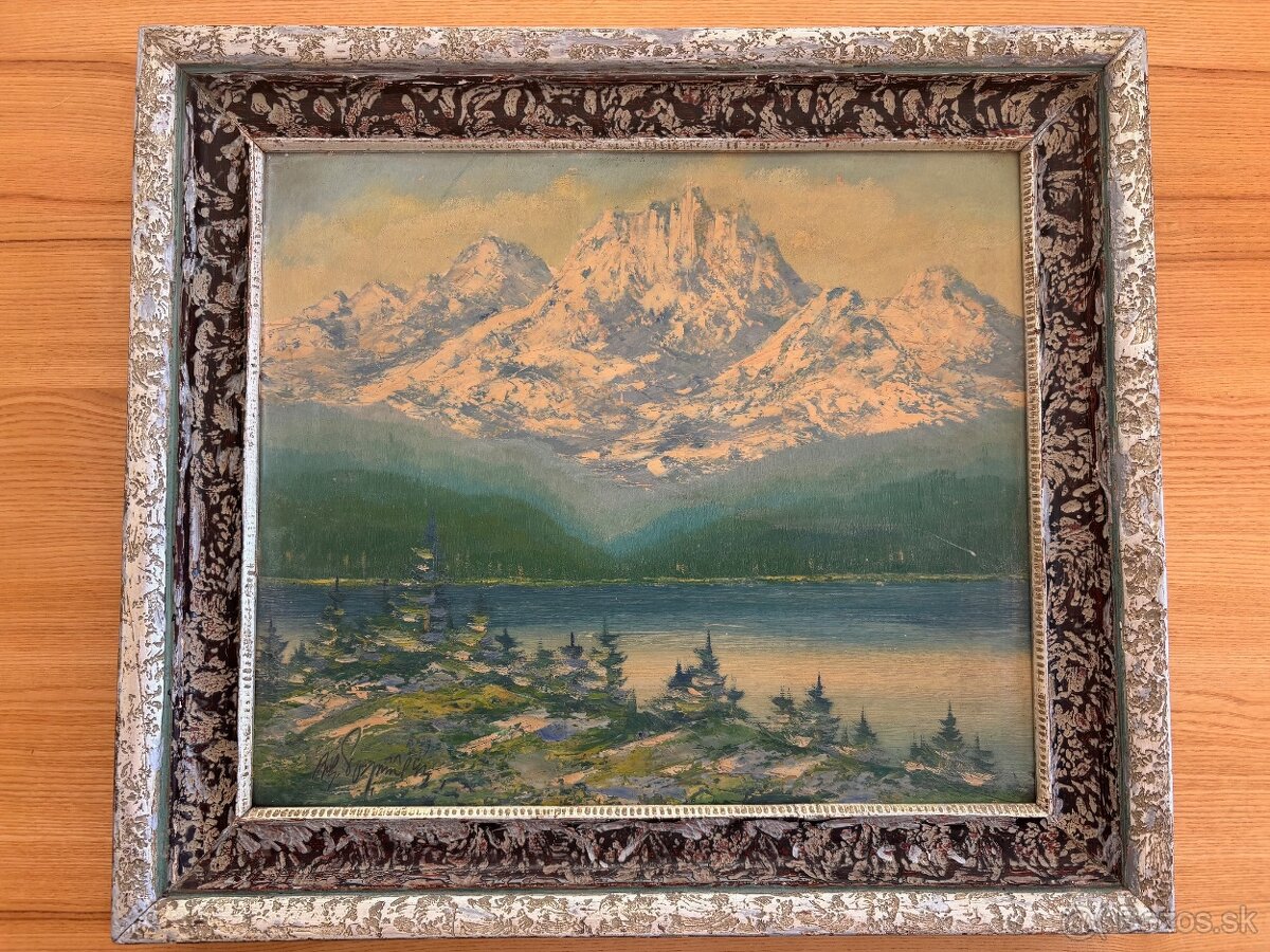 Obraz Jan Boža Pospíšil,Vysoké Tatry Gerlach1943,olej 55x49